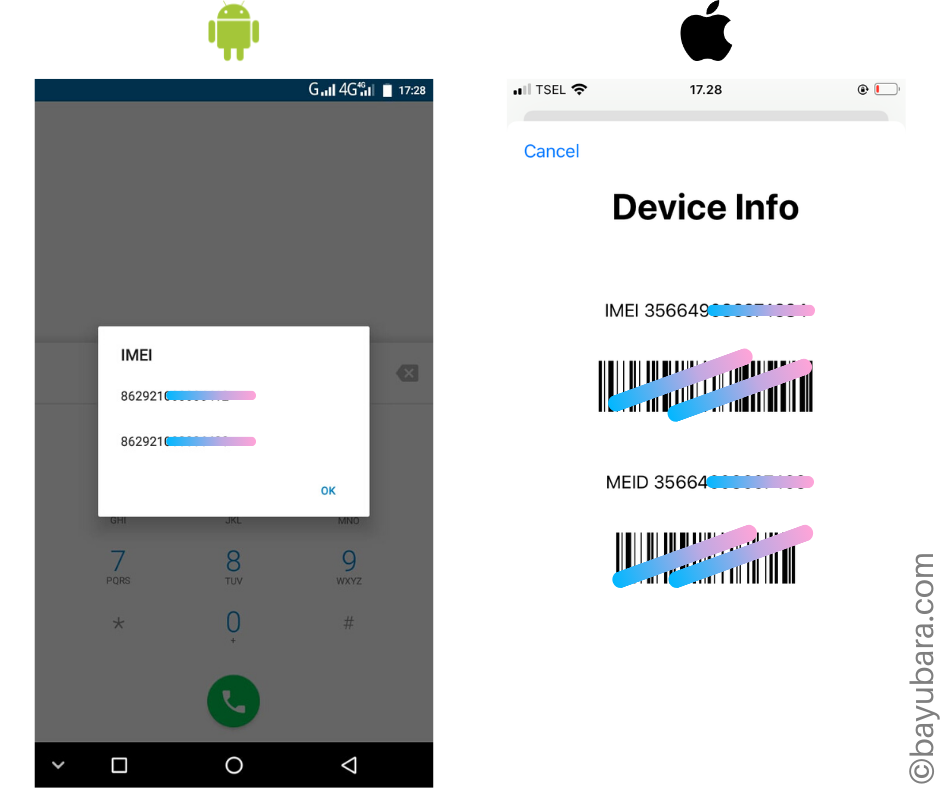 Cek IMEI Ponsel melalui dial number di Android dan iPhone