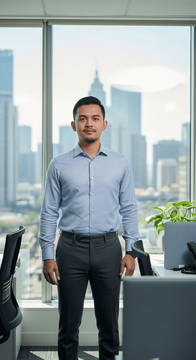 Kemeja Oxford + Celana Slim Fit