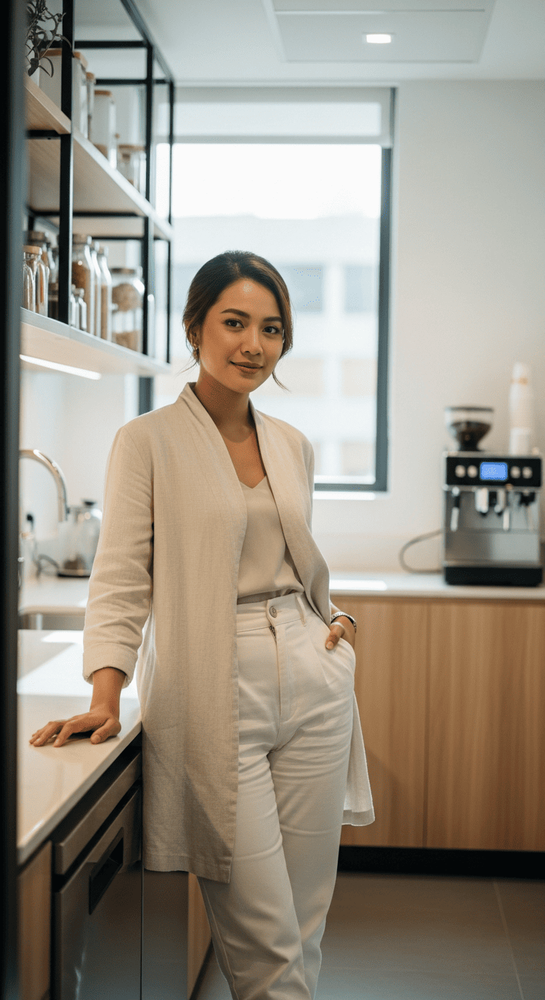 Outer Linen + Celana High Waist.095Z